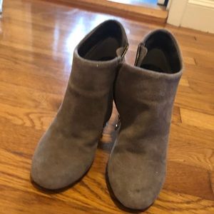 Silver Gray Suede Booties
